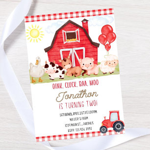Invitation anniversaire de ferme modifiable - télé