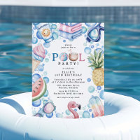 Anniversaire de fête au bord de la piscine pour l'