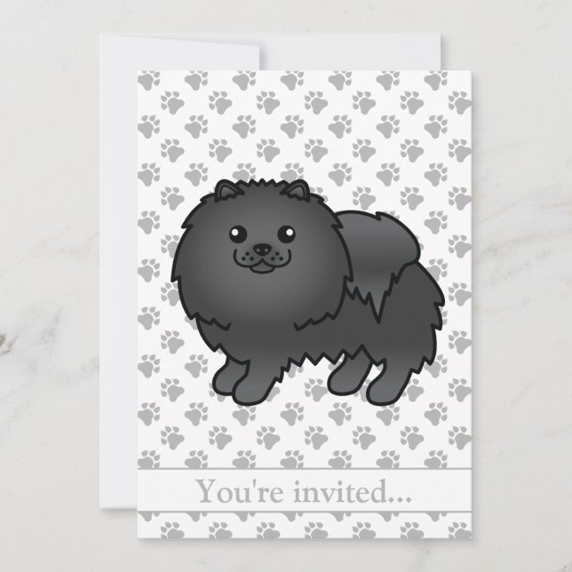 Invitation Anniversaire de fête de chien de dessin animé mign (Devant)