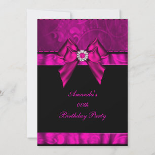 Invitation Anniversaire de fête Pink Jewel Bow Image