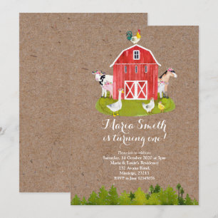 Invitation Anniversaire de fille de ferme ęr