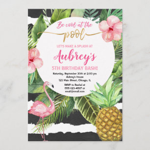 Invitation Anniversaire de fille de réception au bord de la