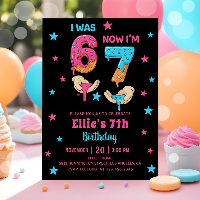 Invitation Anniversaire de fille six sept ans (Créateur téléchargé)