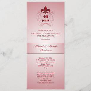 Invitation Anniversaire de Fleur de Lis Ruby