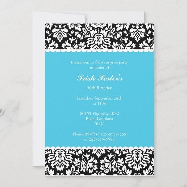 Invitation Anniversaire de Floral Damask (Devant)