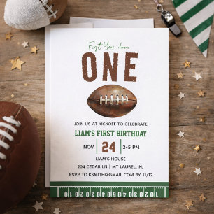Invitation Anniversaire de Foot-ball Aquarelle Première Année