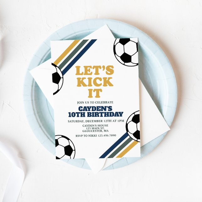 Invitation Anniversaire de foot rétro (Créateur téléchargé)