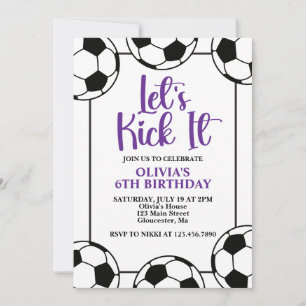 Invitation Anniversaire de foot violet