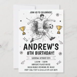 Invitation Anniversaire de football personnalisé