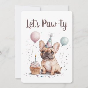 Invitation Anniversaire de French Bulldog, c'est l'heure de f