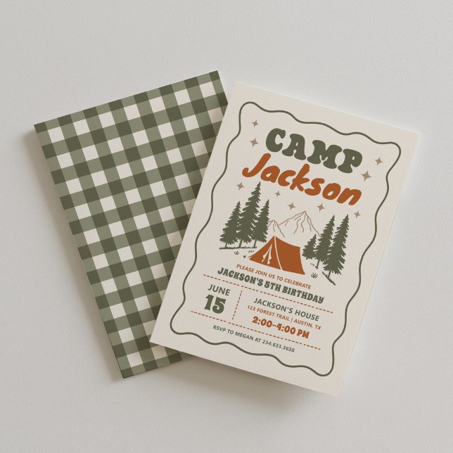Invitation Anniversaire de garçon camping (Créateur téléchargé)