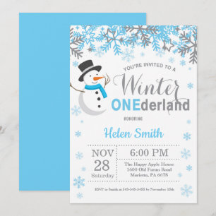 Invitation Anniversaire de garçon de bonhomme de neige