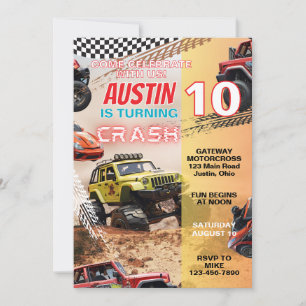 Invitation Anniversaire de garçon Monster Truck tout âge
