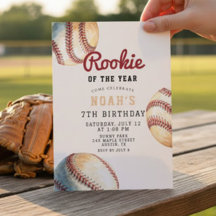 Invitation Anniversaire de garçon recrue de baseball vintage