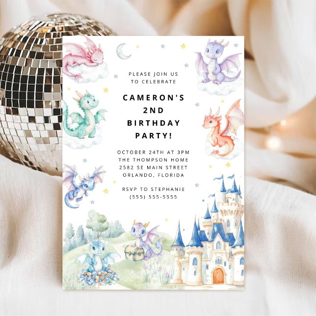 Invitation Anniversaire de garçon royal médiéval Chevalier et (Créateur téléchargé)