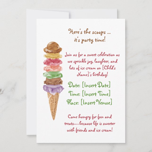 Invitation Anniversaire de glace (Devant)