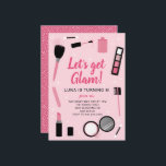 Invitation Anniversaire de Glamor de maquillage ro<br><div class="desc">Faisons du glam est un invitation d'anniversaire amusant pour les filles qui s'intéressent au maquillage et à l'habillage. Le rouge à lèvres,  le rougissement et le vernis à ongles en rose brillant seront un thème amusant pour toute fête.</div>