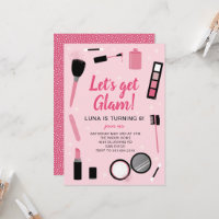 Invitation Anniversaire de Glamor de maquillage ro