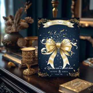 Invitation Anniversaire de Golden Bow | Fête élégante