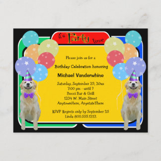 Invitation Anniversaire de Golden Retriever