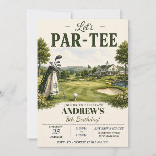Invitation Anniversaire de golf personnalisé pour enfants