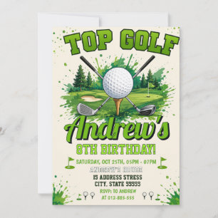 Invitation Anniversaire de golf pour enfant personnalisé