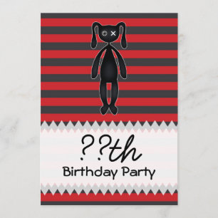 Invitation Anniversaire de Goth Red et de Black Bunny