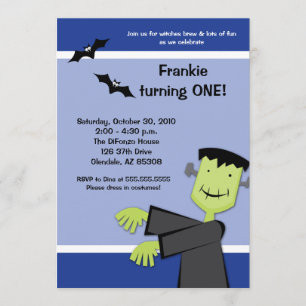 Invitation Anniversaire de Halloween 5x7 Frankenstein Invitat