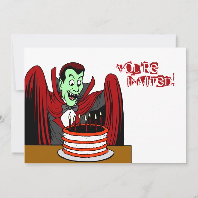 Invitation Anniversaire de Halloween de vampire de Dracula (Devant)