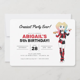 Invitation Anniversaire de Harley Quinn