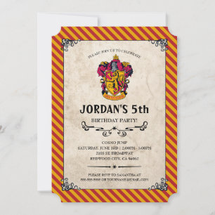 Invitation Anniversaire de Harry Potter   Gryffindor