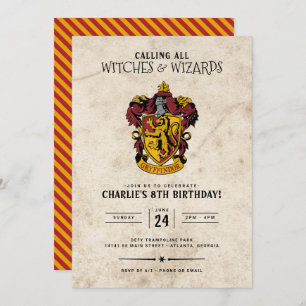 Invitation Anniversaire de Harry Potter   Gryffindor