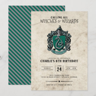 Invitation Anniversaire de Harry Potter | Slytherin Invitatio