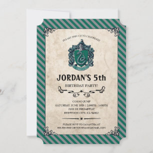 Invitation Anniversaire de Harry Potter   Slytherine