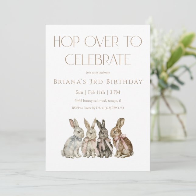 Invitation Anniversaire de Hop Over Bunny (Debout devant)