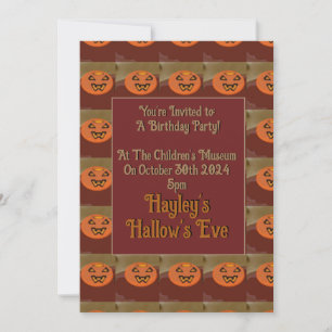 Invitation Anniversaire de Jack-o'-lantern Halloween