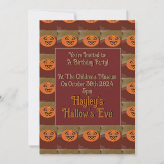 Invitation Anniversaire de Jack-o'-lantern Halloween