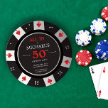 Invitation Anniversaire de jeton de poker Casino Las Vegas<br><div class="desc">Célébrez votre anniversaire marquant avec style grâce à notre invitation d'anniversaire adulte conçue pour ressembler à un jeton de poker ! Cette invitation est parfaite pour quiconque aime les casinos, les jeux d'argent ou tout ce qui est à thème Vegas. Le recto de l'invitation présente une impression haute qualité en...</div>