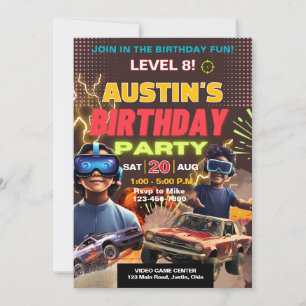 Invitation Anniversaire de joueur garçons ou filles de tout â