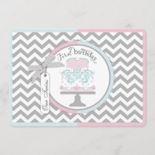 Invitation Anniversaire de jumeaux de cravate et de tutu