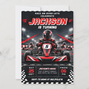 Invitation Anniversaire de karting personnalisé