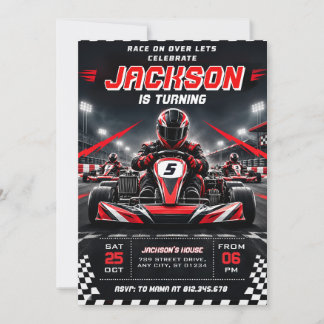 Invitation Anniversaire de karting personnalisé