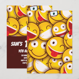 Invitation Anniversaire de Kawaii Cute Emoji