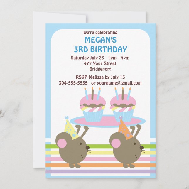 Invitation Anniversaire de Kids Mice (Devant)