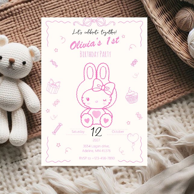 Invitation Anniversaire de Kitty Girl  (Créateur téléchargé)
