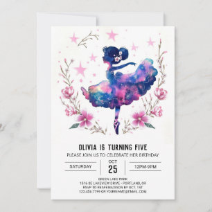Invitation Anniversaire de la Ballerina numérique pour enfant