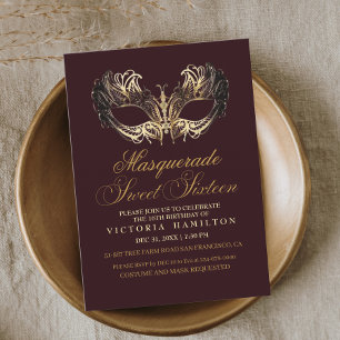 Invitation Anniversaire de la Bourgogne de Sweet sixteen masc