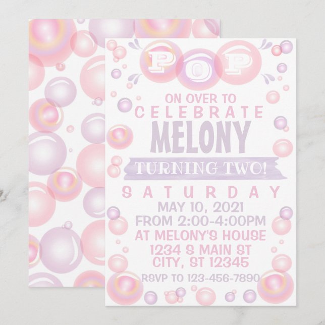 Invitation Anniversaire de la bulle (Devant / Derrière)