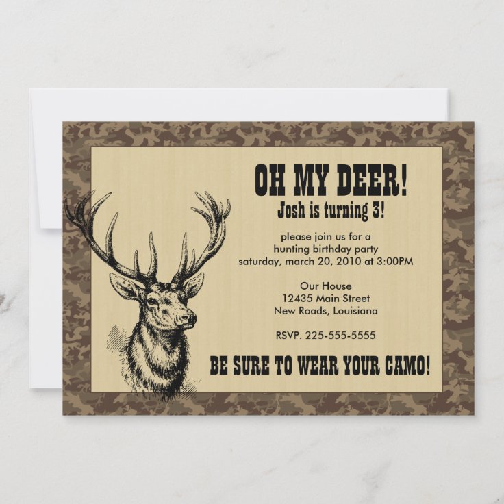 Invitation Anniversaire De La Chasse Zazzle Fr