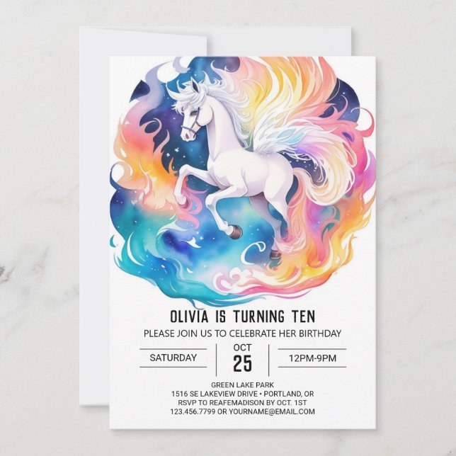 Invitation Anniversaire de la Corse Whimsical pour enfants (Devant)
